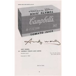Andy Warhol Signed Page