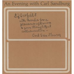 Carl Sandburg Signed Program