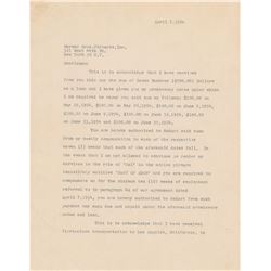 James Dean Typed Letter Signed