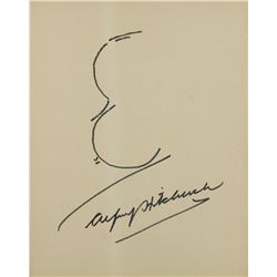 Alfred Hitchcock Signed Sketch