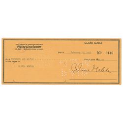 Clark Gable Signed Check