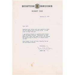 Bobby Orr Typed Letter Signed
