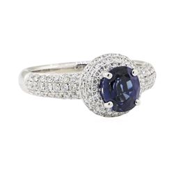 1.94 ctw Sapphire and Diamond Ring - 18KT White Gold