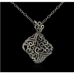 14KT White Gold 1.20 ctw Diamond Pendant With Chain