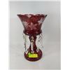 Image 1 : CUT TO CLEAR BOHEMIAN MANTLE LUSTER RUBY GLASS
