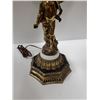 Image 3 : 1950'S HEAVY BRASS CHERUB LAMP WITH CRYSTAL DROPS