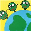 Image 2 : "Peas on Earth" Limited Edition Lithograph by Todd Goldman, Numbered and Hand Signed with Certificat