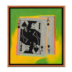 Steve Kaufman (1960-2010), "Jack and Ace" Framed Hand Painted, Hand Pulled Limited Edition Mixed Med
