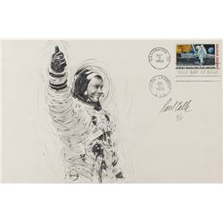 Paul Calle Signed Sketch of Neil Armstrong