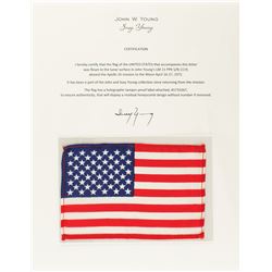 John Young's Apollo 16 Lunar Flown American Flag [Attested to by Susy Young]