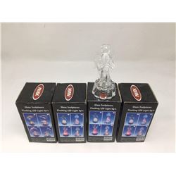 Battery Operated Glass LED Sculptures Lot of 4