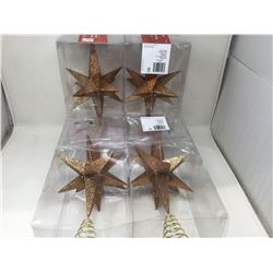 Home Accents Holiday 14" Glitter Tree Toppers Lot of 4