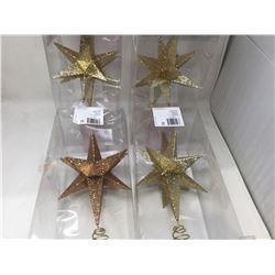 Home Accents Holiday 14" Glitter Tree Toppers Lot of 4