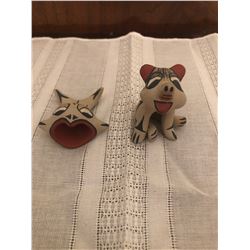 Cat and Fish Figurines