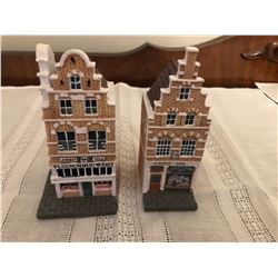 2 ceramic house figurines