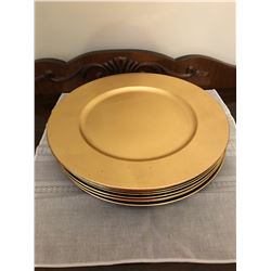 10 Gold Plastic Plates