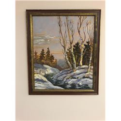 Winter Tree Landscape Painting