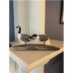2 Canada Geese Wood Carving