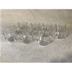 11 small glass teacups