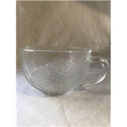 7 embossed glass teacups