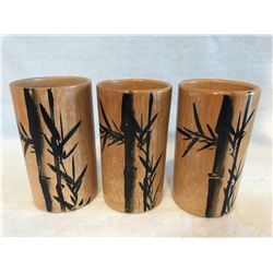 3 bamboo cups