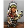 Image 1 : Indian Chief and Wolf statue