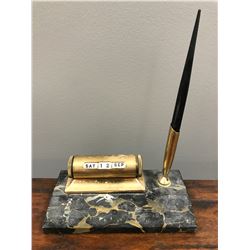 Marble calendar and pen