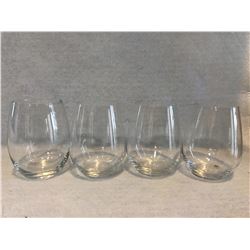 4 stemless wine glasses