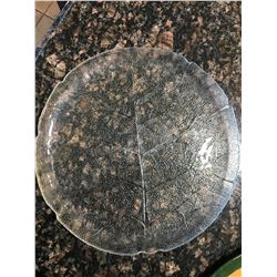 Large glass leaf plate