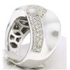 Image 6 : 14k White Gold Dual Finish 1 ctw Pave Diamond Bold  Swirled Dinner Ring Band