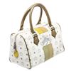 Image 1 : MCM Gold & White Visetos Coated Canvas Leather Boston Bag