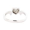 Image 3 : 0.20 ctw Diamond Pave Heart Ring - 14KT White Gold