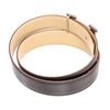 Image 2 : Hermes Black Beige Reversible Leather Palladium Palted Hammered H Buckle Belt 75