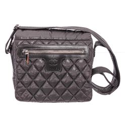 Chanel Gray Quilted Nylon Medium Coco Cocoon Messenger Bag