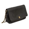 Image 2 : Chanel Black Calfskin Leather Vintage Diagonal Quilted Flap Shoulder Bag