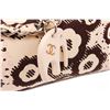 Image 5 : Chanel Brown Cream Camelia Pattern Fabric Flap Shoulder Bag