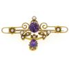 Image 4 : Victorian 15kt Yellow Gold Old Cut Amethyst and Seed Pearl Brooch or Pendant