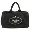 Image 3 : Prada Dark Blue Canvas Large Canapa Tote Bag