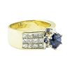 Image 1 : 3.45 ctw Round Brilliant Blue Sapphire And Diamond Ring - 18KT Yellow Gold