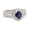 Image 1 : 1.89 ctw Sapphire and Diamond Ring - Platinum