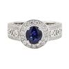 Image 2 : 1.89 ctw Sapphire and Diamond Ring - Platinum