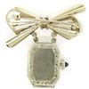 Image 4 : Vintage 18K Gold 12pt Sapphire 15 Jewels Untermeyer Robbins Watch Bow Pin Brooch