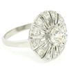 Image 5 : Antique Art Deco Platinum 1.37 ctw European Diamond Open Platter Ring