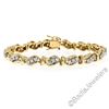 Image 1 : 14kt Yellow and White Gold 1.80 ctw Diamond Wavy Link Tennis Bracelet