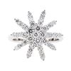 Image 2 : 0.60 ctw Diamond Starburst Ring - 14KT White Gold