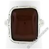 Image 3 : Vintage Sterling Silver Cushion Cabochon Carnelian Solitaire Ring