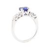 Image 4 : 1.13 ctw Sapphire And Diamond Ring - 18KT White Gold