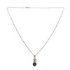 Image 1 : Chanel Silvertone CC Black Dangle Necklace
