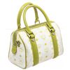 Image 4 : MCM Green & White Visetos Coated Canvas Leather Boston Bag