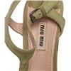 Image 9 : Miu Miu Pistacchio Suede Camoscio Lame Wedges Heels Shoes 39